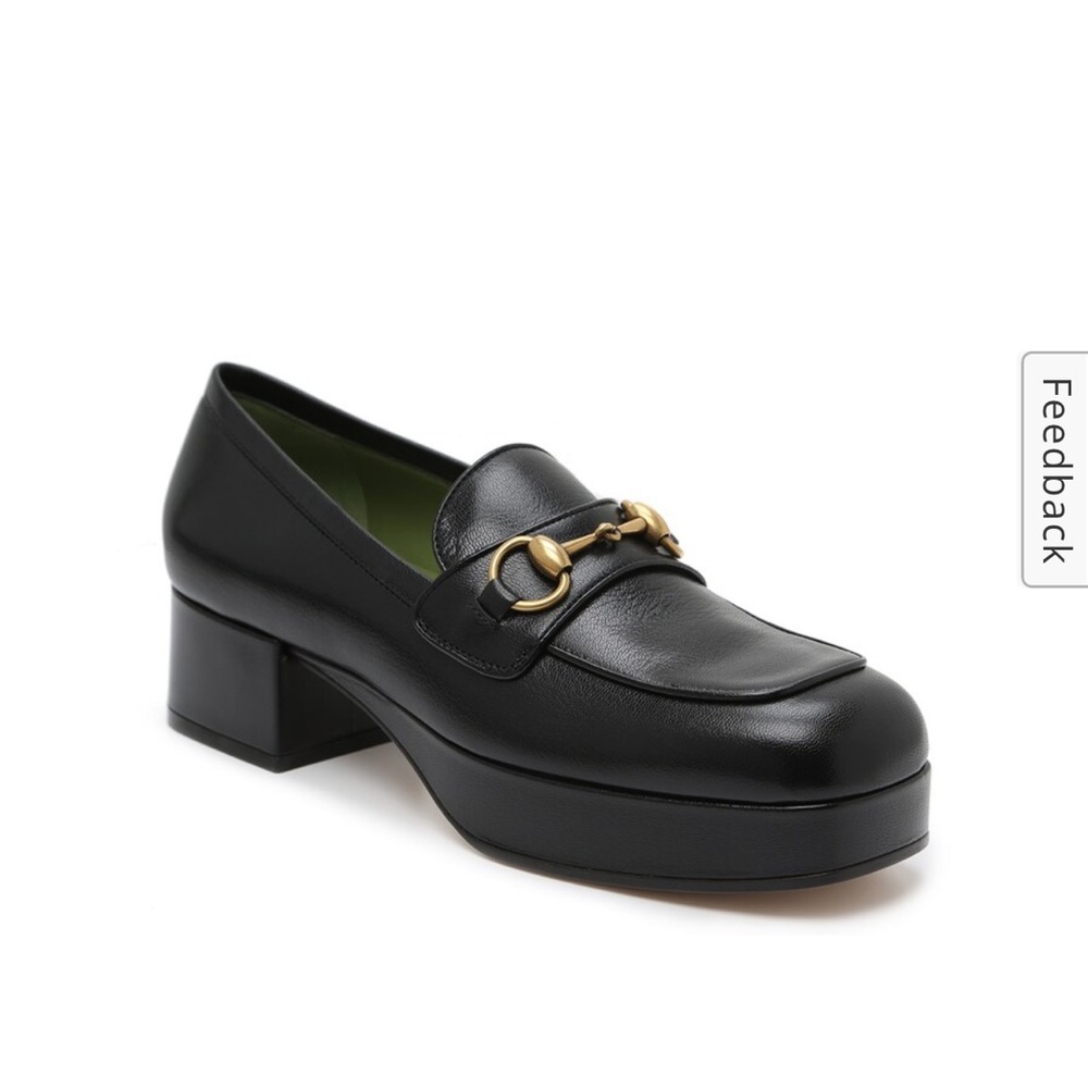 Gucci Houdan Platform Loafer. Black. Size 36 1/2